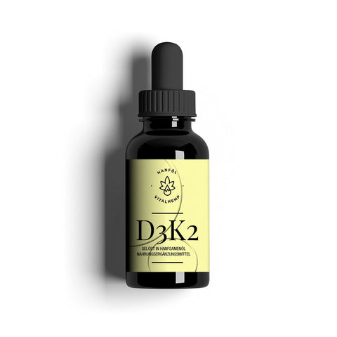 Vitamin D3 + K2 in Bio-Hanföl (15 ml)