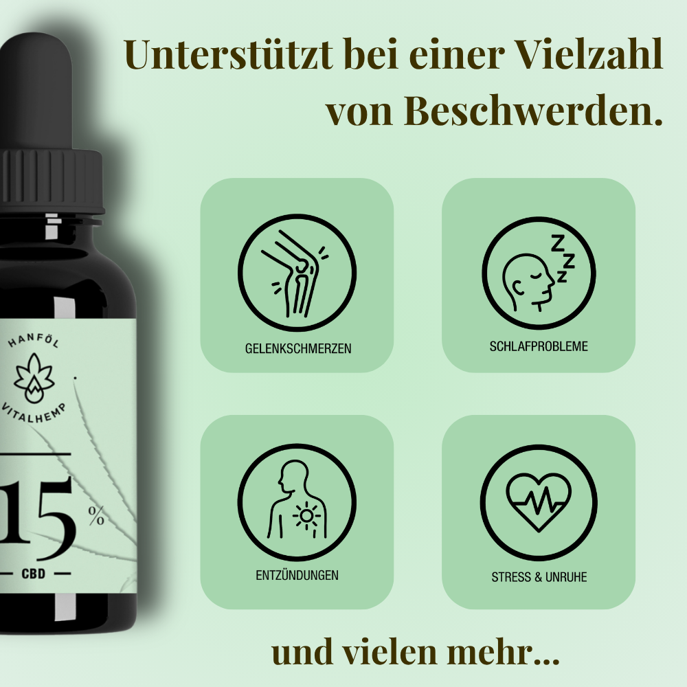 CBD-Öl 15% in Bio-Hanföl