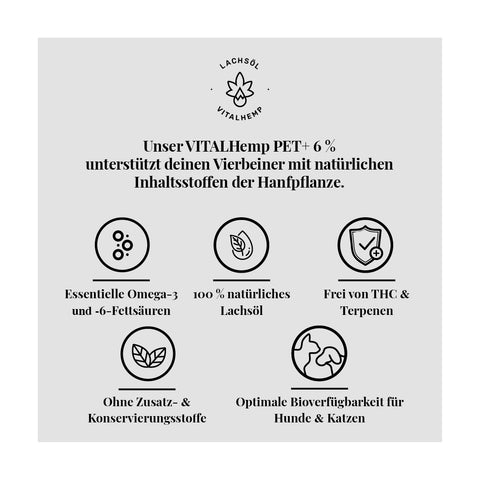 CBD Öl für Tiere | Pet+ in Bio Lachsöl 6%
