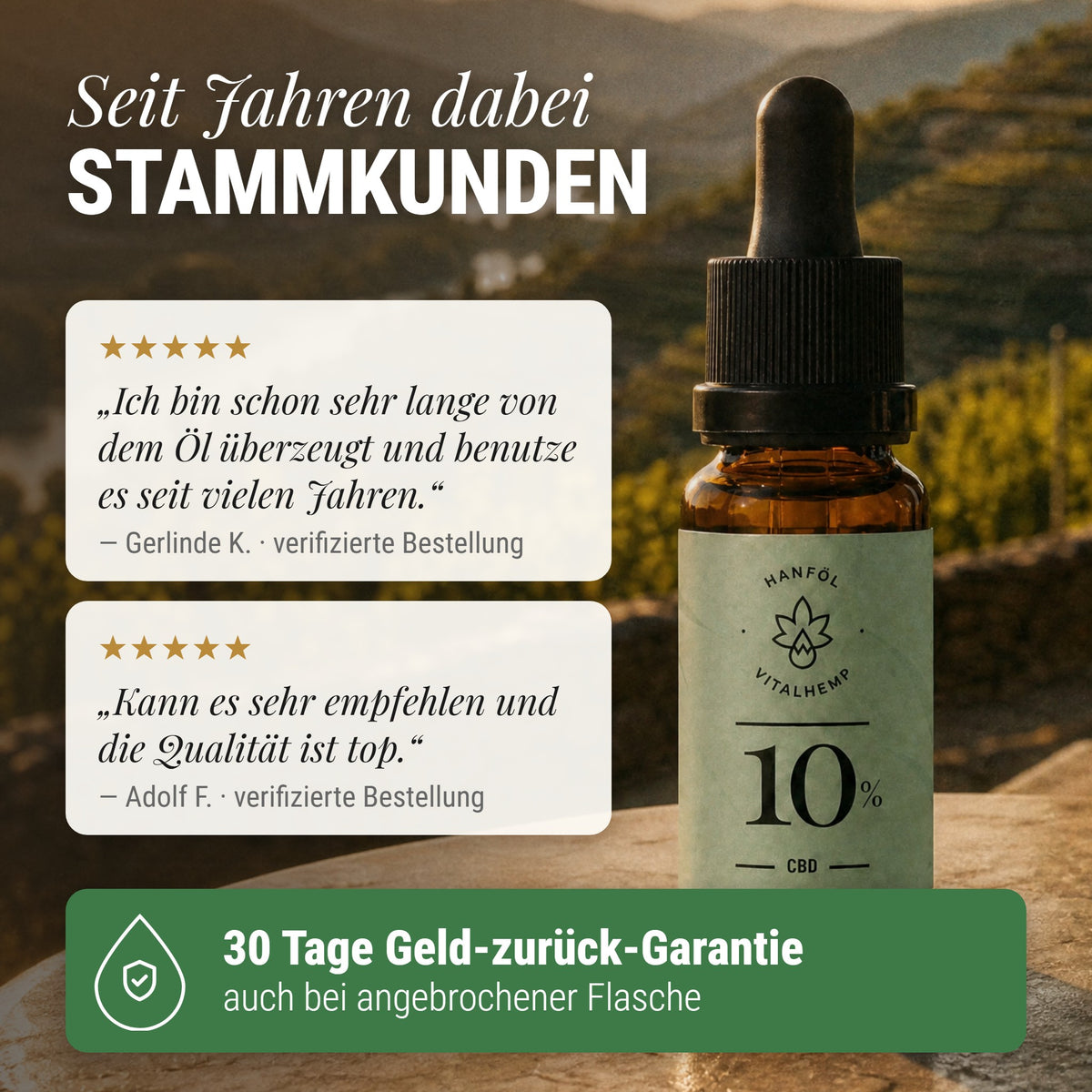 CBD-Öl 10 %: Seit Jahren dabei Stammkunden