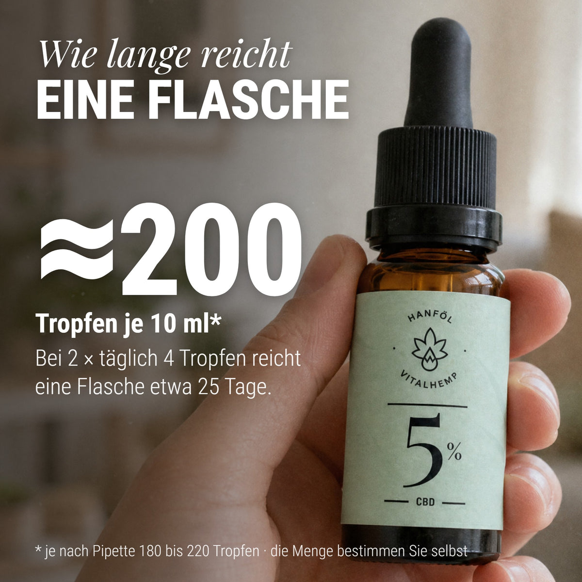 CBD-Öl 5 %: Wie lange reicht Eine Flasche