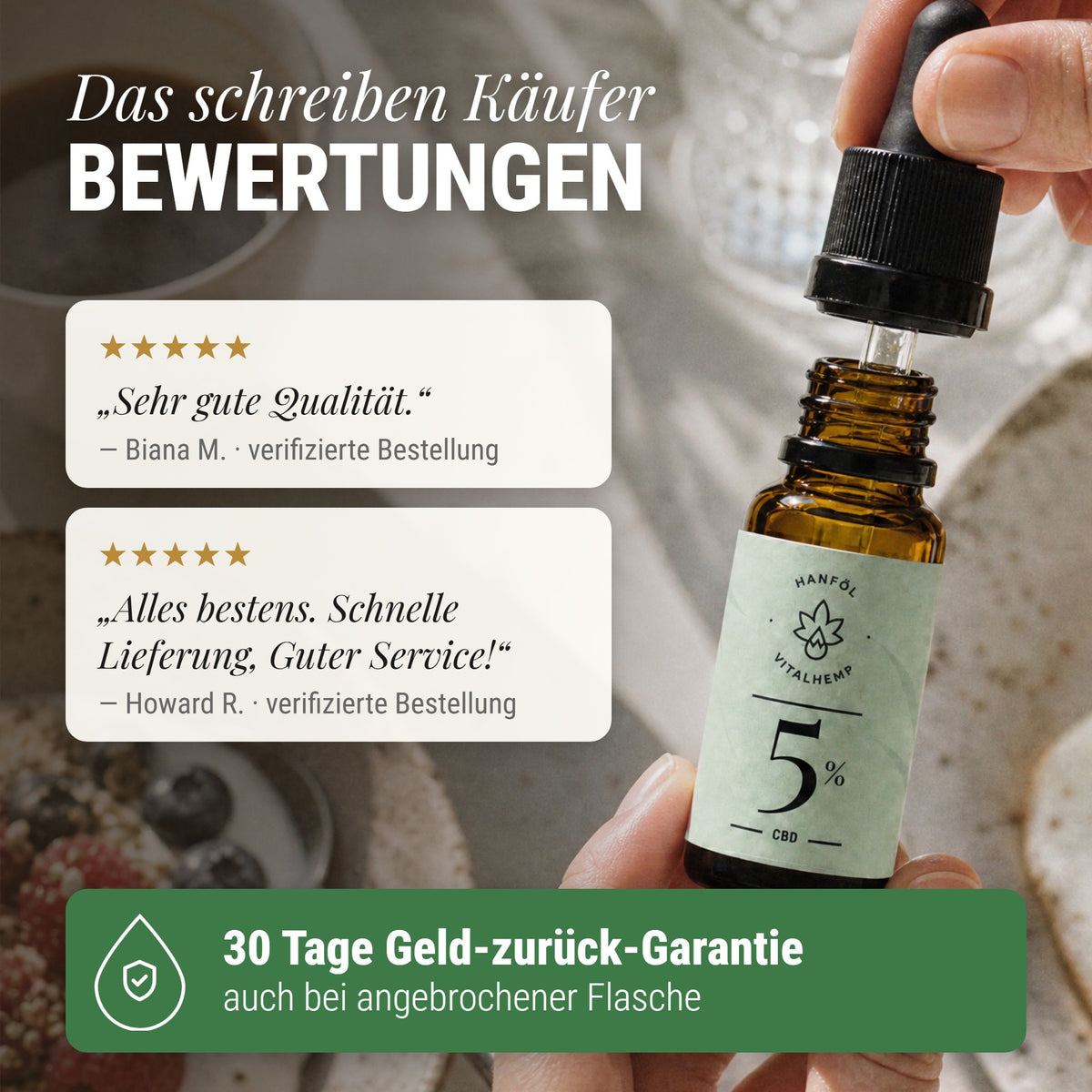 CBD-Öl 5 %: Das schreiben Käufer Bewertungen