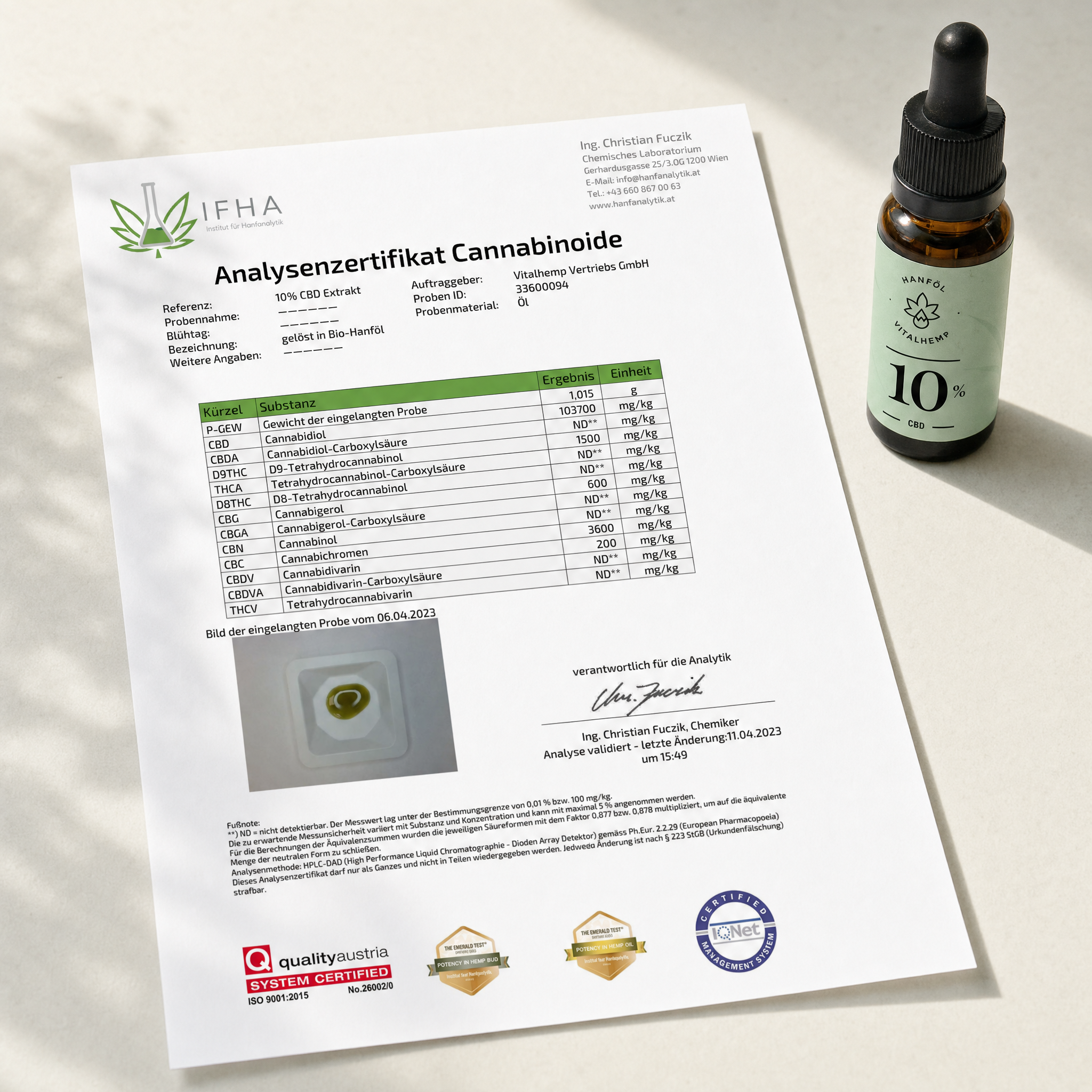 VITALHemp Pure 10% - COA