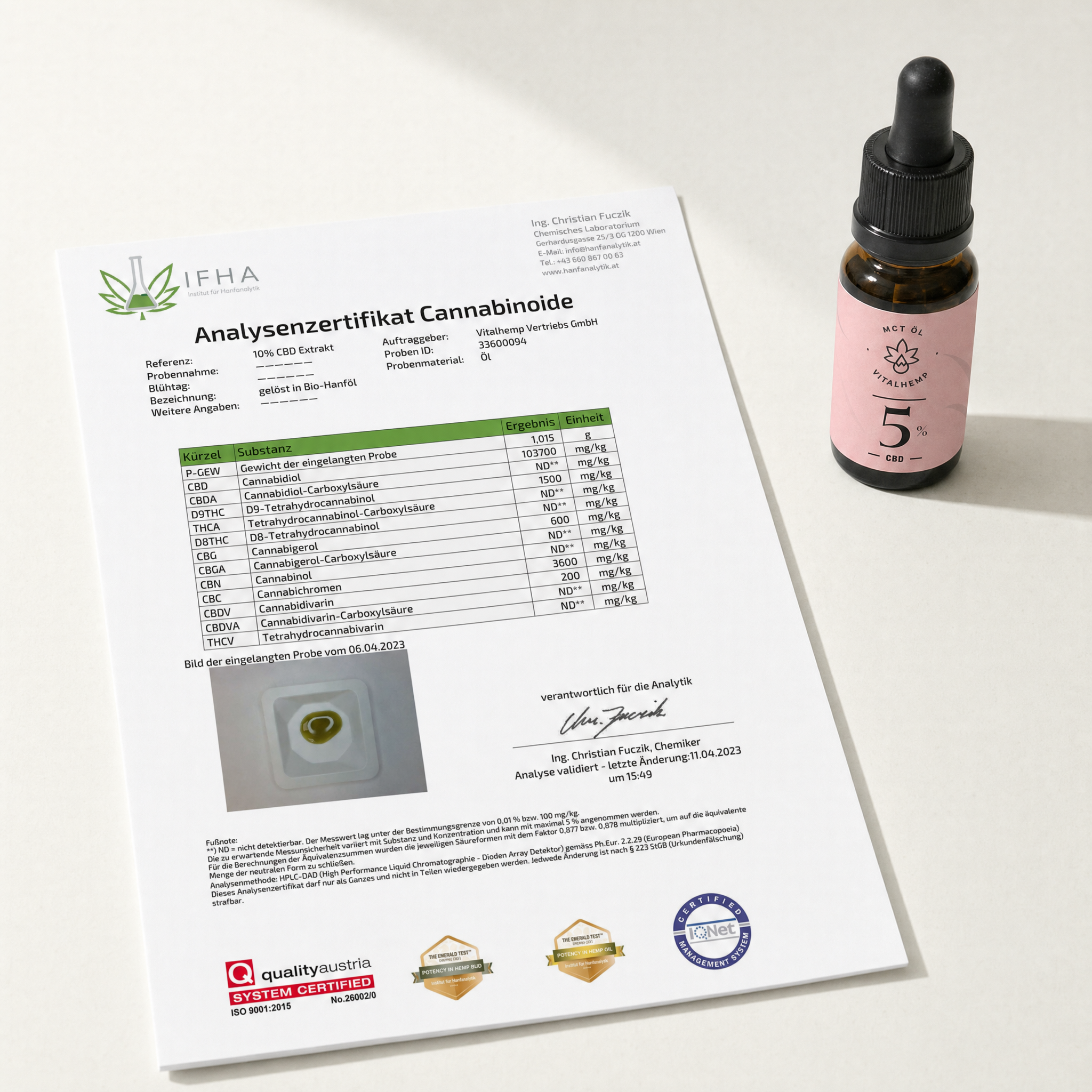 VITALHemp Active 5% - COA