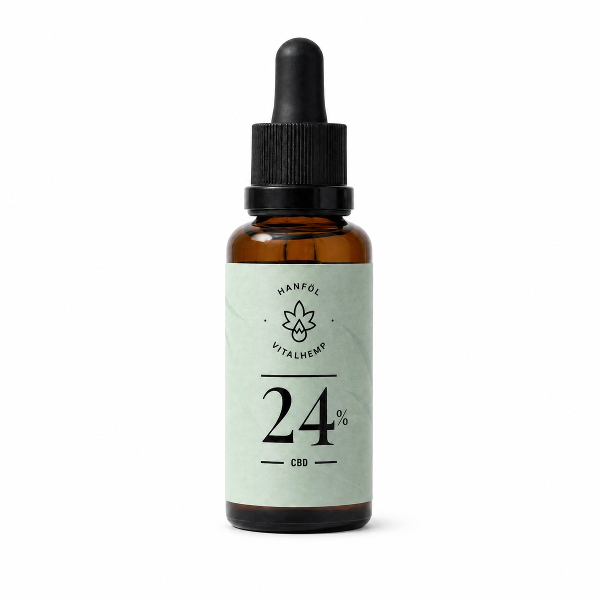 VITALHemp CBD-Oel 24 Prozent in Bio-Hanfoel, 30-ml-Flasche mit mintgruenem Etikett