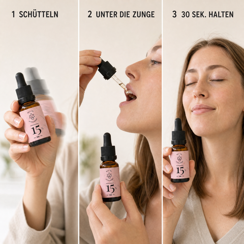 VITALHemp Active 15% MCT – Anwendung in 3 Schritten