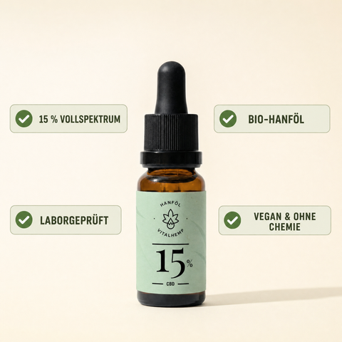 VITALHemp Pure 15% Hanföl – Benefits auf einen Blick