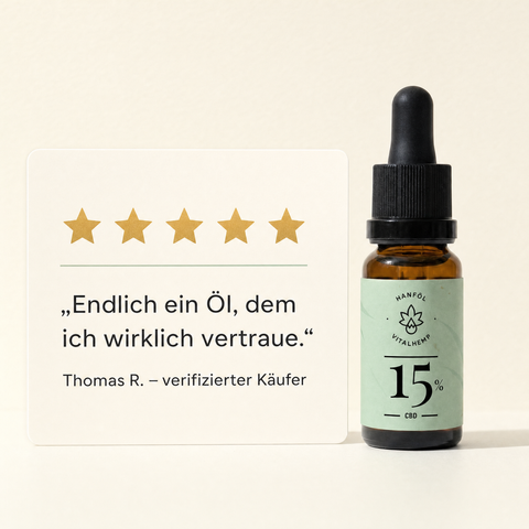 VITALHemp Pure 15% Hanföl – Kundenstimme Thomas R