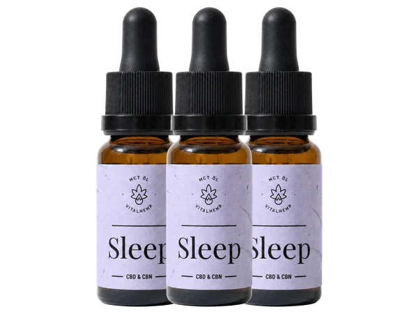Drei Flaschen VITALHemp Sleep-Öl