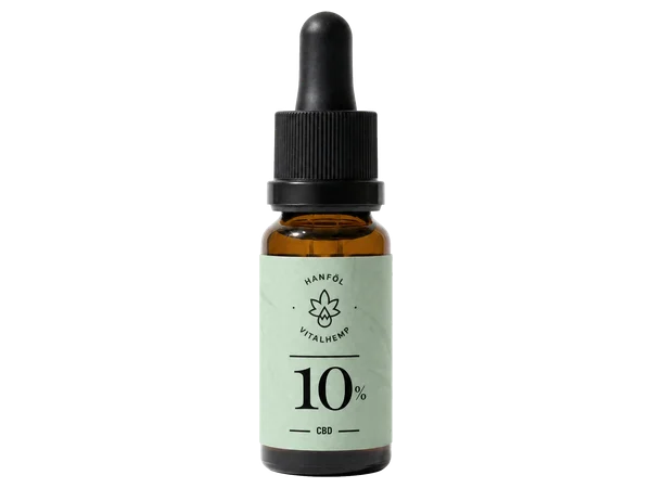 Eine Flasche VITALHemp CBD-Öl 10 %