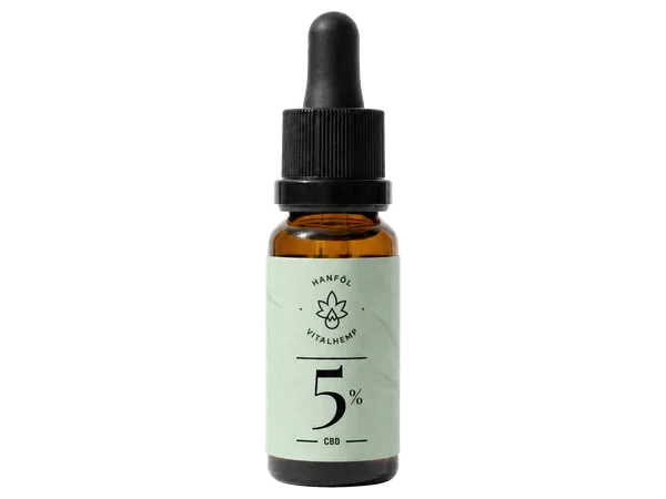 Eine Flasche VITALHemp CBD-Öl 5 %